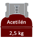 Acetilén gázpalack 2,5 kg