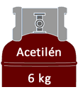 Acetilén gázpalack 6 kg