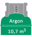 Argon gázpalack 10,7 m3