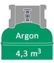 Argon gázpalack 4,3 m3