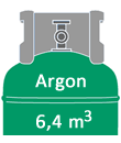 Argon gázpalack 6,4 m3