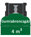 Gumiabroncsgáz gázpalack 4 m3