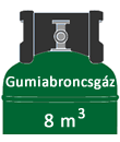 Gumiabroncsgáz gázpalack 8 m3
