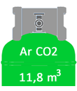 Hegesztési gázkeverék Ar co2 gázpalack 11,8 m3